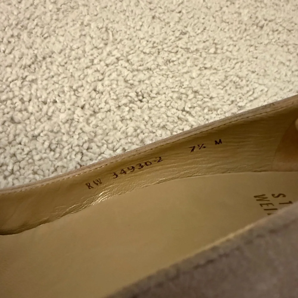 Stuart Weitzman Taupe Suede Cork Wedge Pumps - Picture 3 of 6